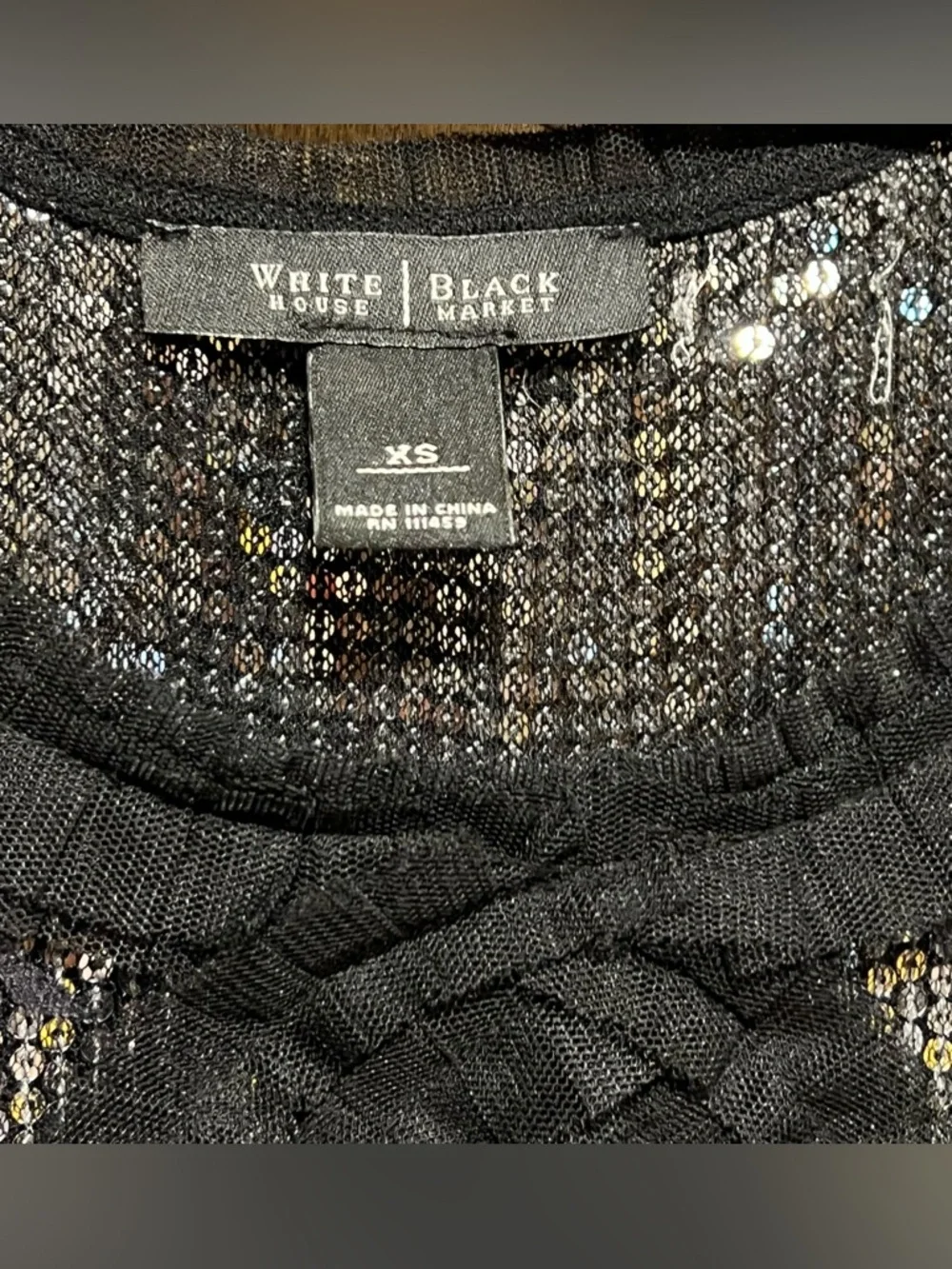 White House Black Market Black Sequin Camisole size XS - Picture 4 of 6